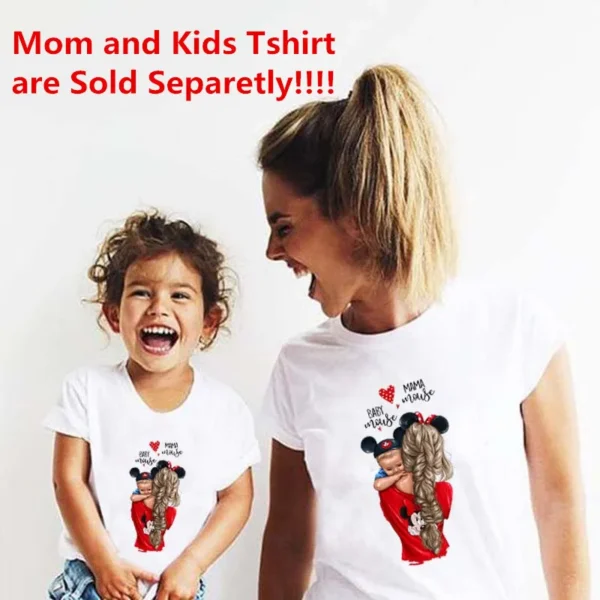 Leopard Print Family Matching Clothes Mommy and Me Clothes White T-shirt Mother and Daughter Clothes Family Look Top