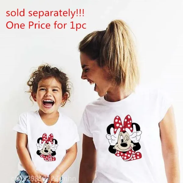 Leopard Print Family Matching Clothes Mommy and Me Clothes White T-shirt Mother and Daughter Clothes Family Look Top