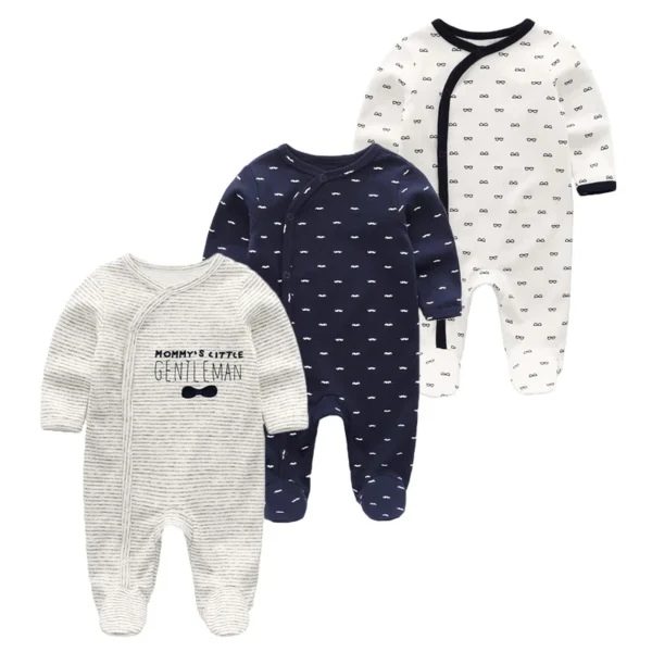 3Pieces Cotton Baby Girl Clothes Sets Cartoon New Born Baby Boy Clothes Autumn Long Sleeve Footie Jumpsuits Zipper Spring Bebes