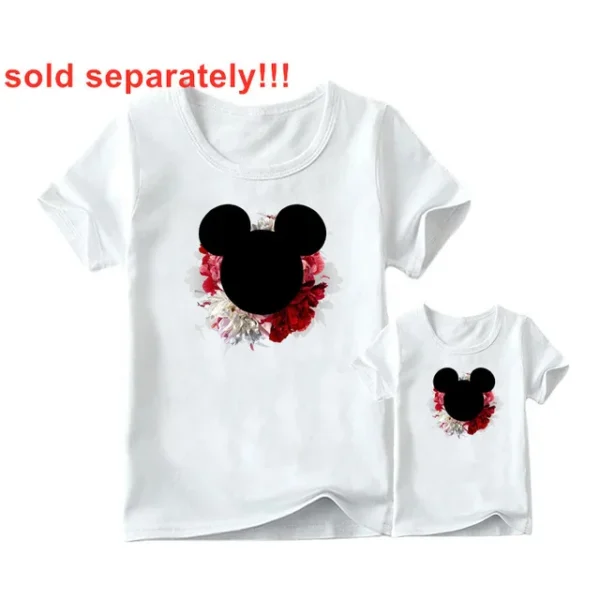 Leopard Print Family Matching Clothes Mommy and Me Clothes White T-shirt Mother and Daughter Clothes Family Look Top