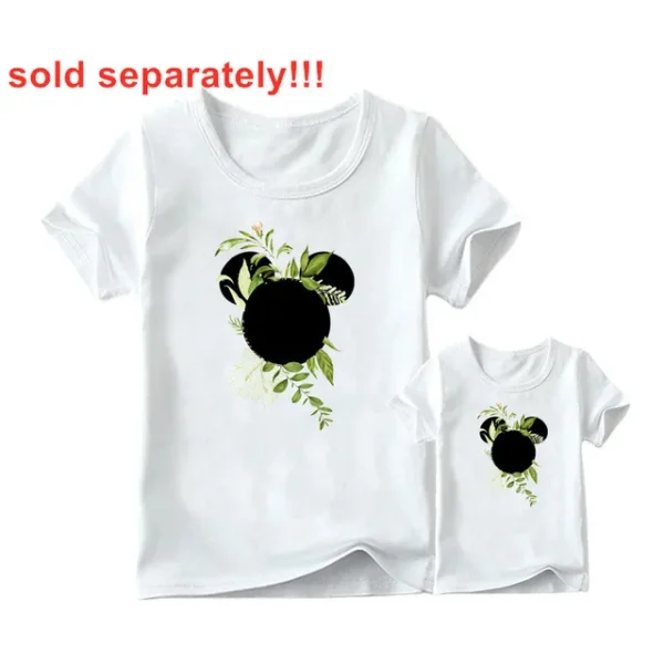 Leopard Print Family Matching Clothes Mommy and Me Clothes White T-shirt Mother and Daughter Clothes Family Look Top
