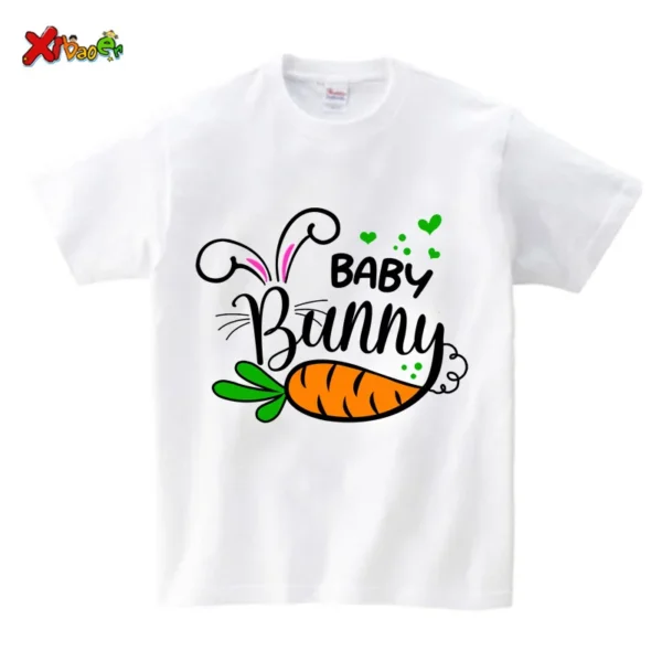 Family T Shirt Happy Easter Boy Girl T-Shirt Family Party Matching Clothes Outfit 2025 Kids Baby Clothes New Born Boy Girl Shirt