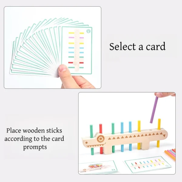 Montessori Toys For Kids Wooden Color Cognition Educational Toys Stick Balance Games Math Toys Fine Motor Toys For Kids