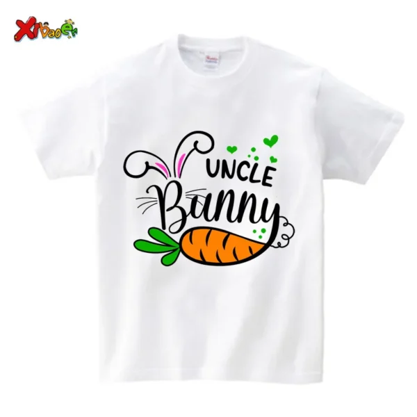 Family T Shirt Happy Easter Boy Girl T-Shirt Family Party Matching Clothes Outfit 2025 Kids Baby Clothes New Born Boy Girl Shirt