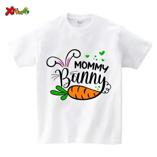 Family T Shirt Happy Easter Boy Girl T-Shirt Family Party Matching Clothes Outfit 2025 Kids Baby Clothes New Born Boy Girl Shirt