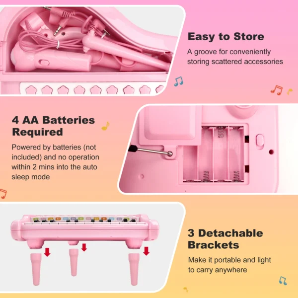 Kids Electronic Keyboard Piano Toys Kids Musical Instrument with Microphone Mini Piano Toys Educational Toys for Kids Gifts