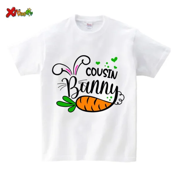 Family T Shirt Happy Easter Boy Girl T-Shirt Family Party Matching Clothes Outfit 2025 Kids Baby Clothes New Born Boy Girl Shirt